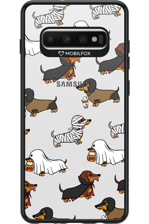 Scary Dachshund (Transparent) - Samsung Galaxy S10+