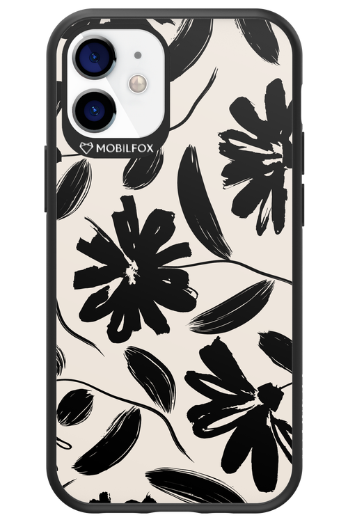 Monochrome Flowerss - Apple iPhone 12 Mini