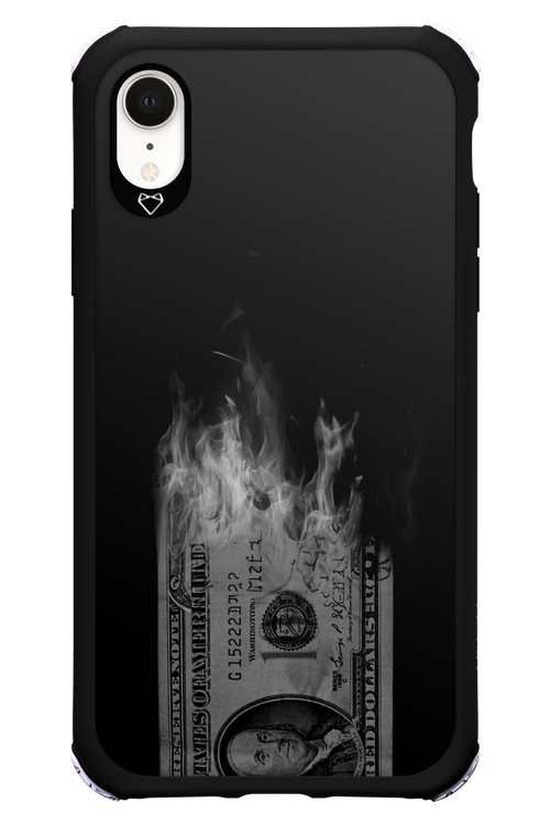 Money Burn B&W - Apple iPhone XR