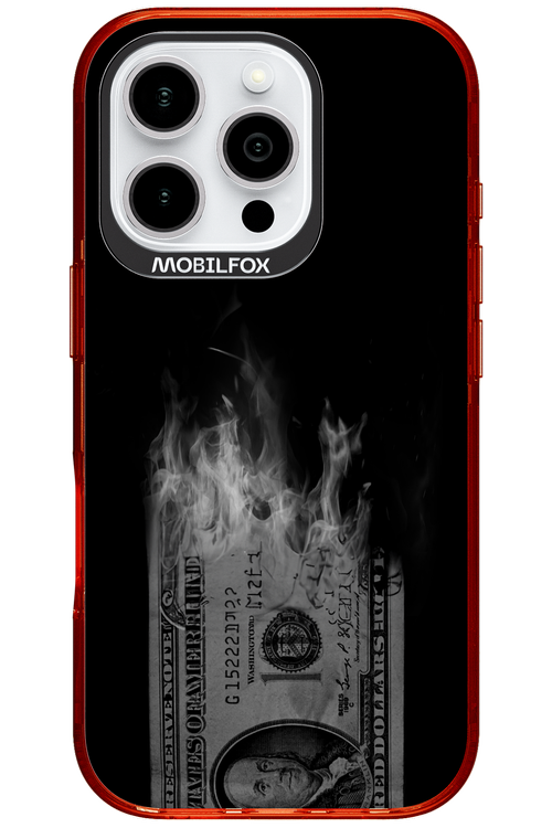 Money Burn B&W - Apple iPhone 16 Pro