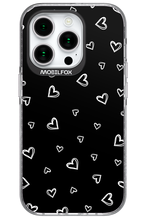 Monochrome Hearts 2.0 - Apple iPhone 15 Pro