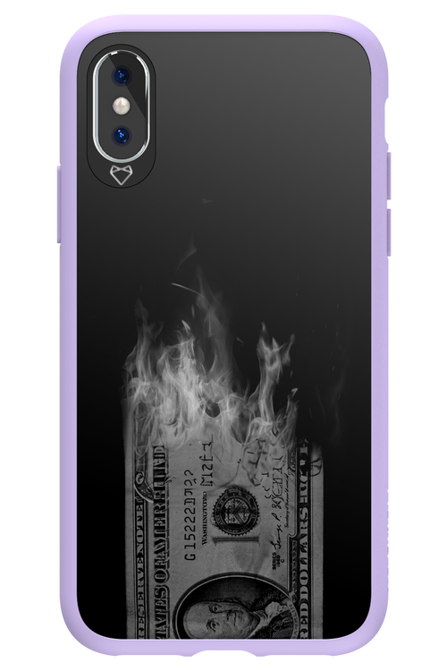 Money Burn B&W - Apple iPhone XS