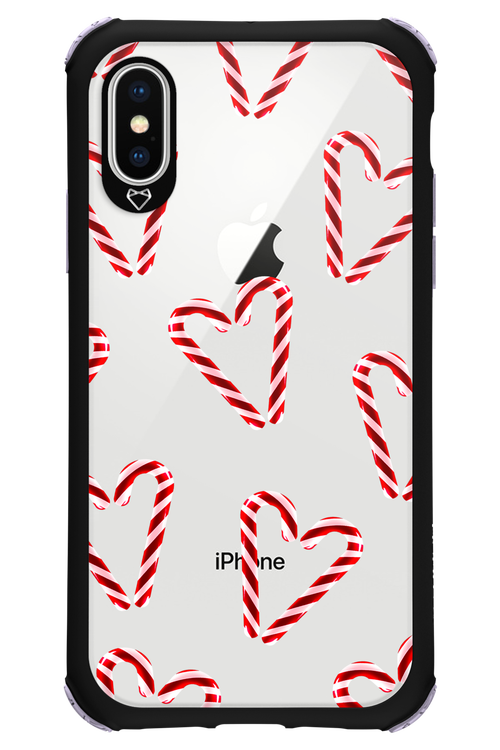 Candy Cane Hearts - Apple iPhone XS