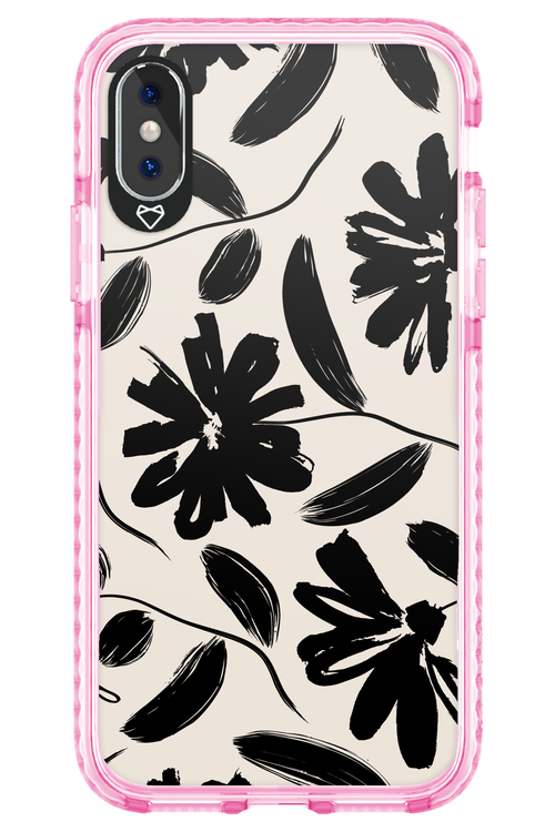 Monochrome Flowerss - Apple iPhone X