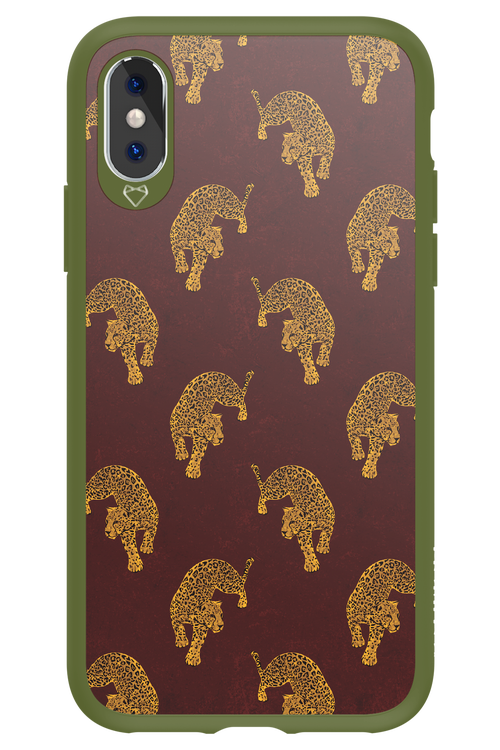 Burgundy Leopard Pattern - Apple iPhone X