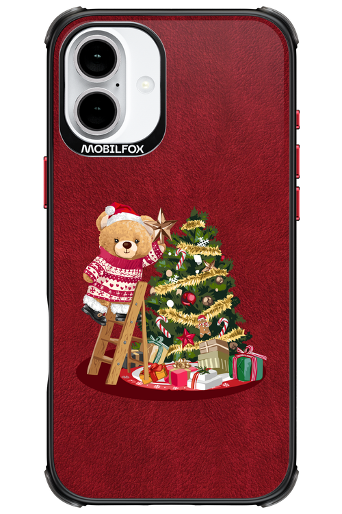 Christmas Bear (Burgundy) - Apple iPhone 16 Plus