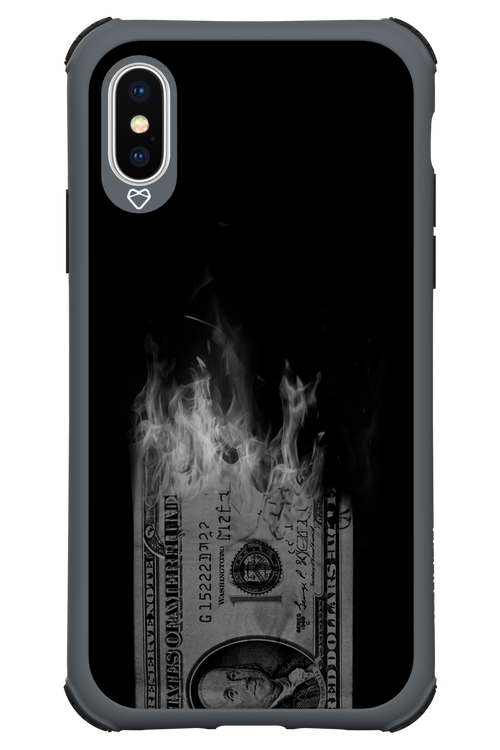 Money Burn B&W - Apple iPhone XS