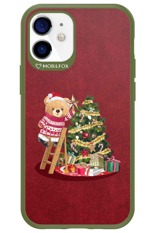 Christmas Bear (Burgundy) - Apple iPhone 12 Mini