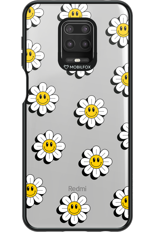 Smiley Flowers Transparent - Xiaomi Redmi Note 9 Pro