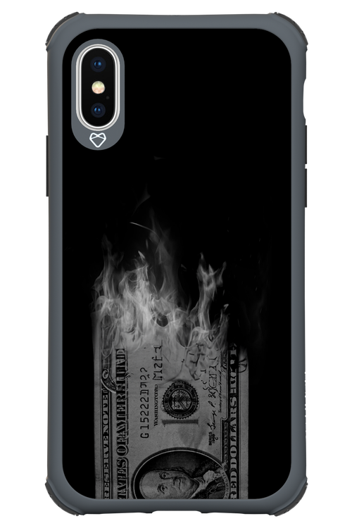 Money Burn B&W - Apple iPhone XS