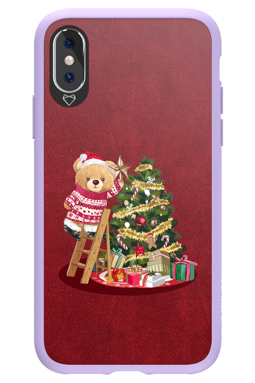 Christmas Bear (Burgundy) - Apple iPhone X