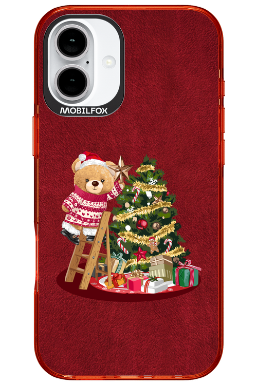 Christmas Bear (Burgundy) - Apple iPhone 16 Plus