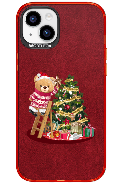 Christmas Bear (Burgundy) - Apple iPhone 15 Plus