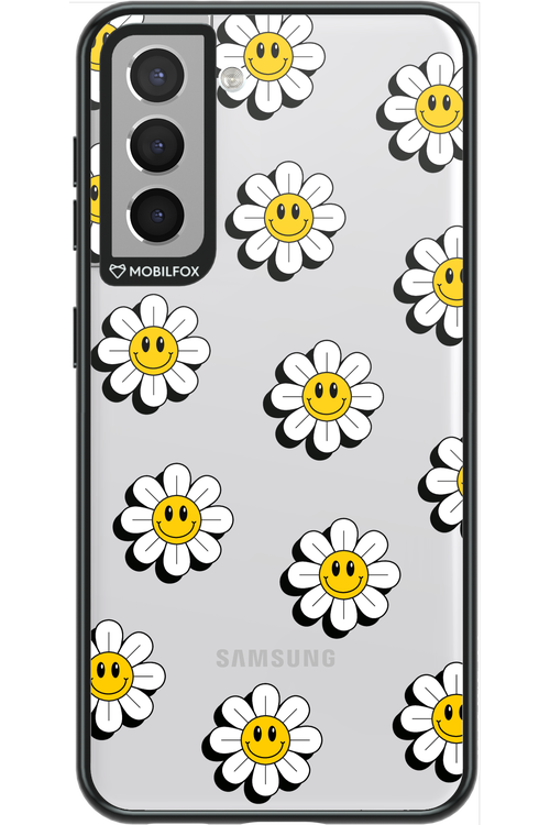 Smiley Flowers Transparent - Samsung Galaxy S21