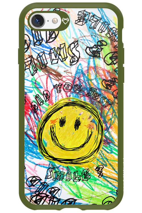 Crayon Smiley Colorful - Apple iPhone 7