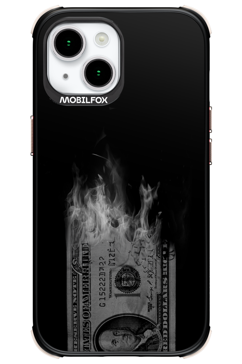 Money Burn B&W - Apple iPhone 15