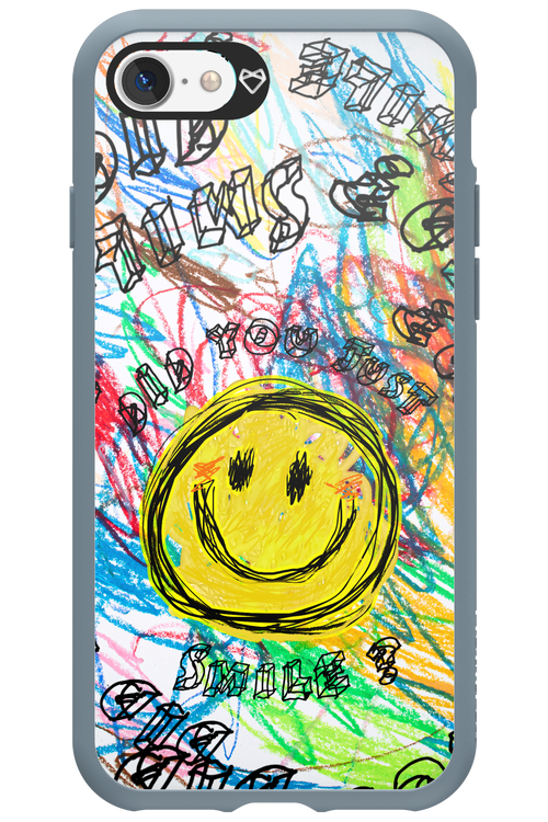 Crayon Smiley Colorful - Apple iPhone 7