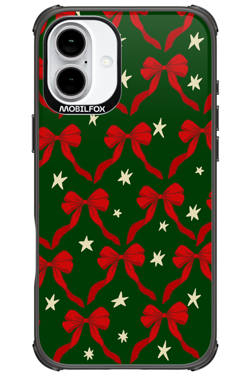 Bow & Stars (Green) - Apple iPhone 16 Plus