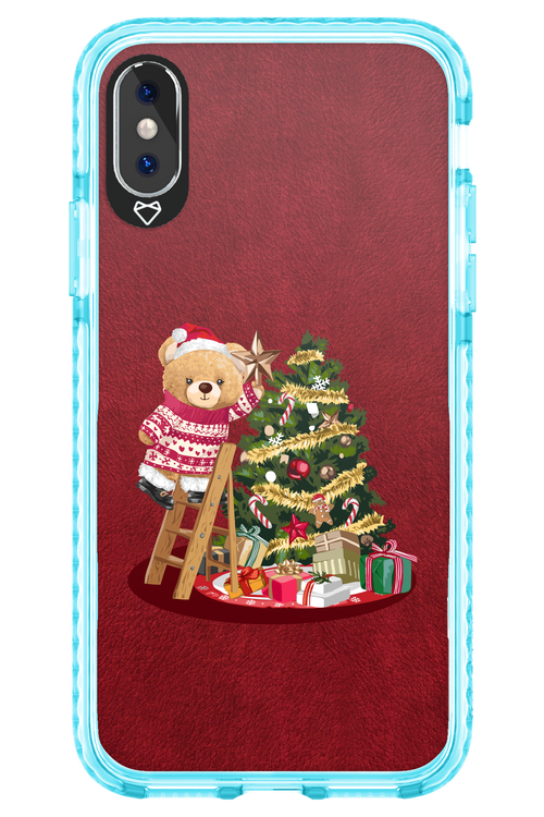 Christmas Bear (Burgundy) - Apple iPhone XS