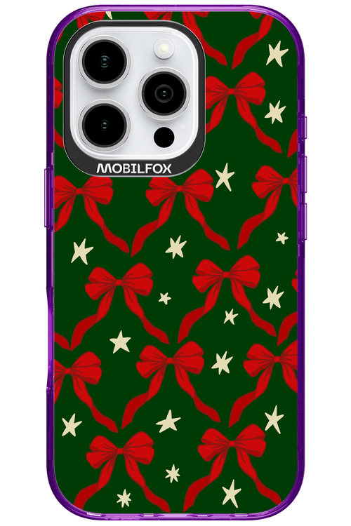 Bow & Stars (Green) - Apple iPhone 16 Pro