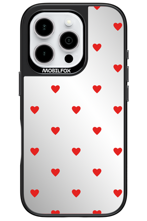Mini Hearts Red Mirror 2.0 - Apple iPhone 16 Pro