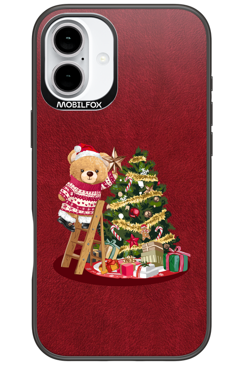 Christmas Bear (Burgundy) - Apple iPhone 16 Plus