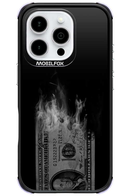 Money Burn B&W - Apple iPhone 16 Pro