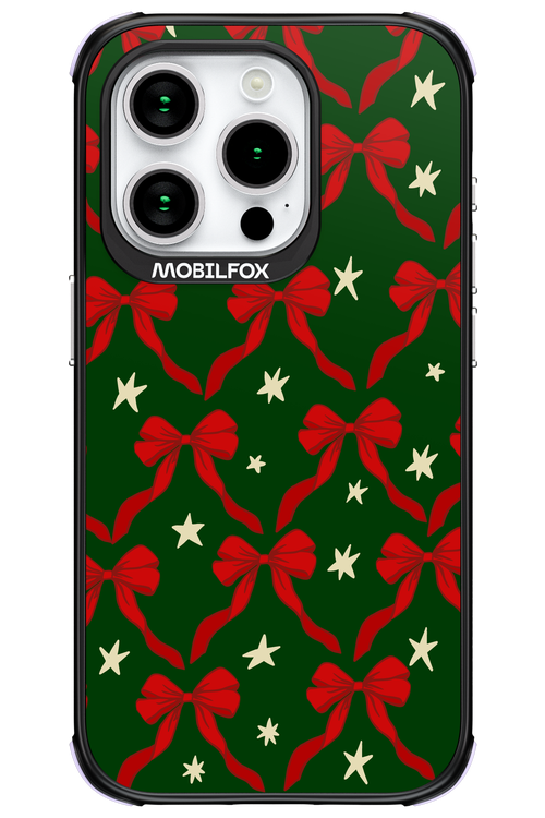 Bow & Stars (Green) - Apple iPhone 15 Pro