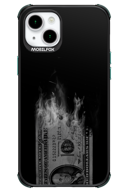 Money Burn B&W - Apple iPhone 15 Plus