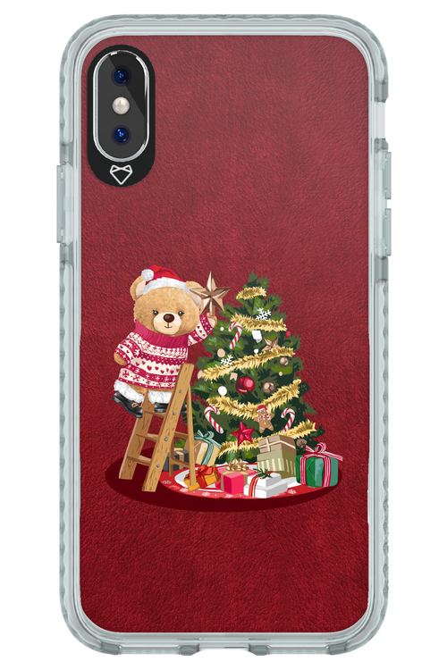 Christmas Bear (Burgundy) - Apple iPhone X