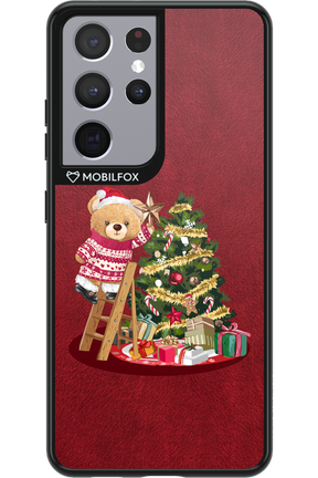 Christmas Bear (Burgundy) - Samsung Galaxy S21 Ultra