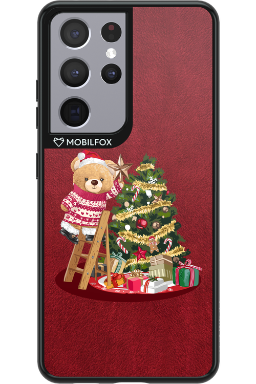 Christmas Bear (Burgundy) - Samsung Galaxy S21 Ultra
