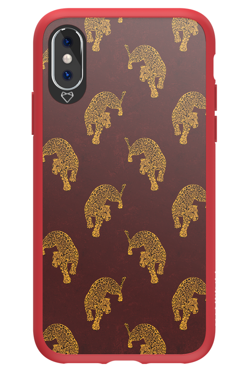 Burgundy Leopard Pattern - Apple iPhone X