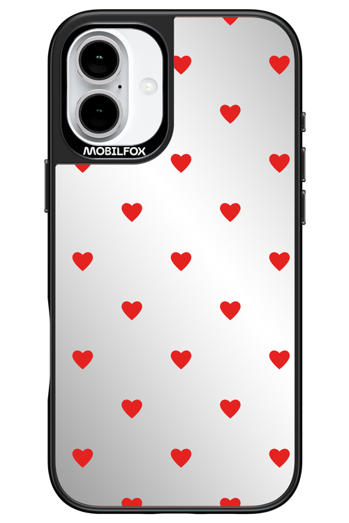 Mini Hearts Red Mirror - Apple iPhone 16 Plus